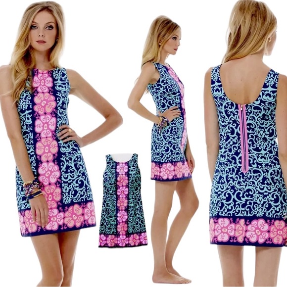 LILLY PULITZER | Delia Shift Dress in Fountain Hopping, Size 2 - Picture 3 of 9